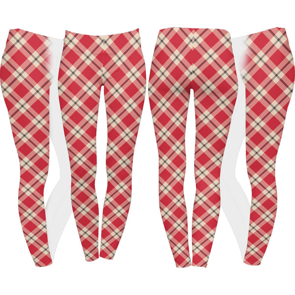 Red & Tan Plaid Leggings Turn Around - Apvl