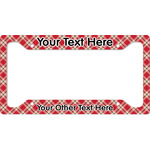 Red & Tan Plaid License Plate Frame - Style A (Personalized)