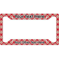 Red & Tan Plaid License Plate Frame (Personalized)