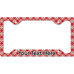 Red & Tan Plaid License Plate Frame - Style C (Personalized)