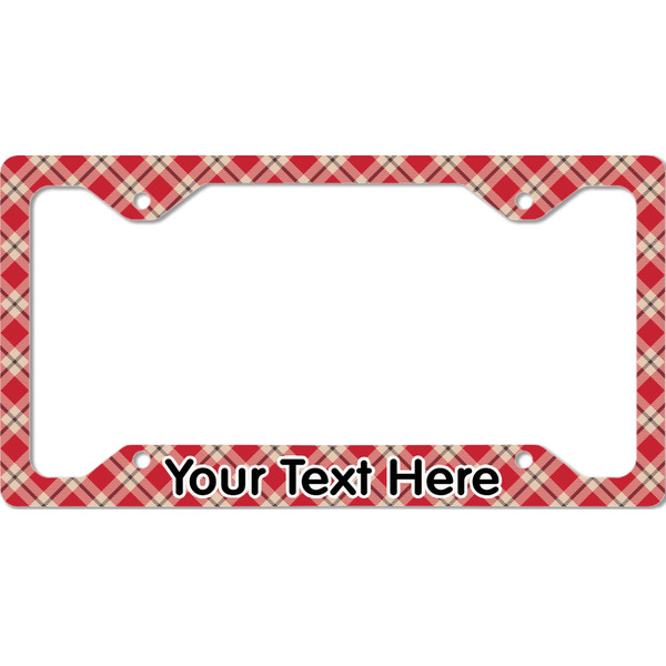 Red & Tan Plaid License Plate Frame - Style C