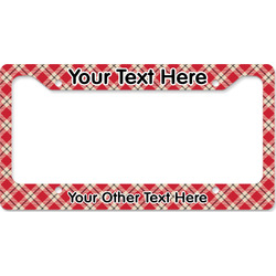 Red & Tan Plaid License Plate Frame - Style B (Personalized)