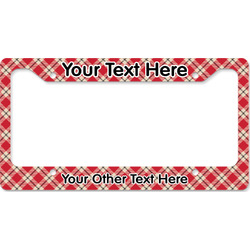 Red & Tan Plaid License Plate Frame - Style B (Personalized)