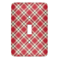 Red & Tan Plaid Light Switch Cover (Personalized)