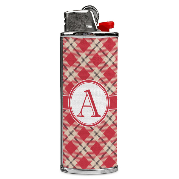 Custom Red & Tan Plaid Case for BIC Lighters (Personalized)
