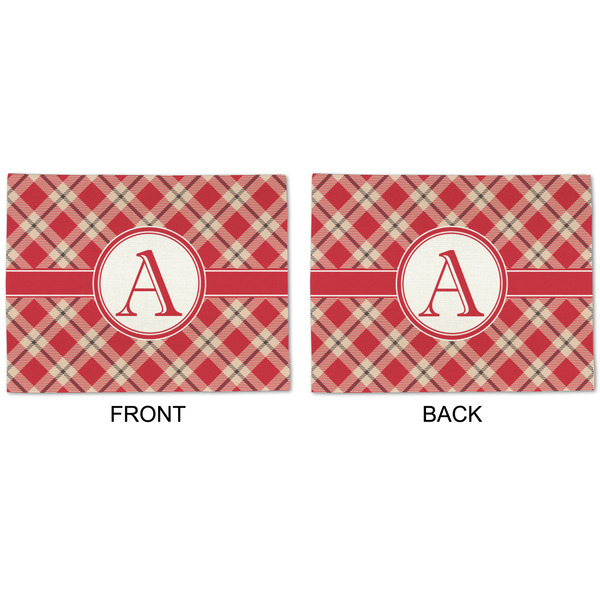 Red & Tan Plaid Linen Placemat - APPROVAL (double sided)