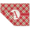 Red & Tan Plaid Linen Placemat - Folded Corner (double side)