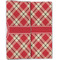 Red & Tan Plaid Linen Placemat - Folded Half (double sided)