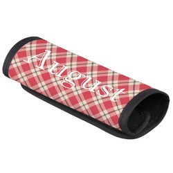Red & Tan Plaid Luggage Handle Cover (Personalized)