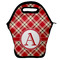 Red & Tan Plaid Lunch Bag - Front