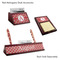 Red & Tan Plaid Mahogany Desk Accessories