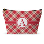 Red & Tan Plaid Makeup Bag (Personalized)