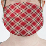 Red & Tan Plaid Face Mask Cover
