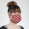 Red & Tan Plaid Mask - Quarter View on Girl