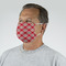 Red & Tan Plaid Mask - Quarter View on Guy