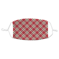 Red & Tan Plaid Adult Cloth Face Mask