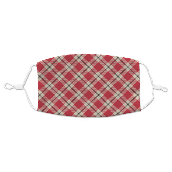 Custom Red & Tan Plaid Adult Cloth Face Mask