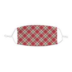 Red & Tan Plaid Kid's Cloth Face Mask - XSmall