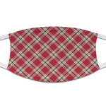 Red & Tan Plaid Cloth Face Mask (T-Shirt Fabric)