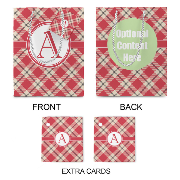 Red & Tan Plaid Medium Gift Bag - Approval