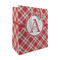 Red & Tan Plaid Medium Gift Bag - Front/Main