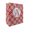 Red & Tan Plaid Medium Gift Bag (Personalized)
