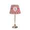 Red & Tan Plaid Poly Film Empire Lampshade - On Stand