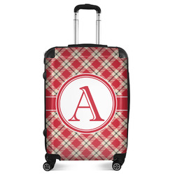 Red & Tan Plaid Suitcase - 24" Medium - Checked (Personalized)