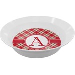 Red & Tan Plaid Melamine Bowl - 12 oz (Personalized)