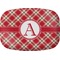 Red and Tan Plaid Melamine Platter