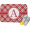 Red & Tan Plaid Memory Foam Bath Mat (Personalized)