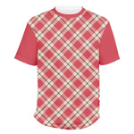 Red & Tan Plaid Men's Crew T-Shirt