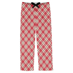 Red & Tan Plaid Mens Pajama Pants (Personalized)