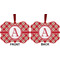 Red & Tan Plaid Metal Benilux Ornament - Front and Back (APPROVAL)