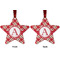 Red & Tan Plaid Metal Star Ornament - Front and Back