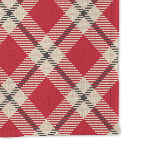 Red & Tan Plaid Microfiber Dish Rag - DETAIL
