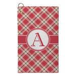 Red & Tan Plaid Microfiber Golf Towel - Small (Personalized)