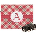 Red & Tan Plaid Dog Blanket - Large (Personalized)