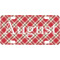 Red & Tan Plaid Mini / Bicycle License Plate (4 Holes) (Personalized)