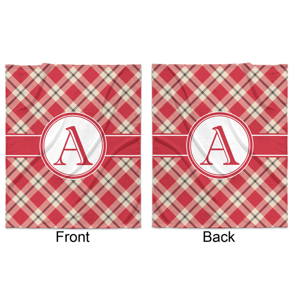 Red & Tan Plaid Minky Blanket - 50"x60" - Double Sided - Front & Back