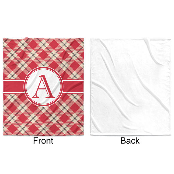 Red & Tan Plaid Minky Blanket - 50"x60" - Single Sided - Front & Back