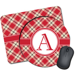 Red & Tan Plaid Mouse Pad (Personalized)
