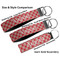 Red & Tan Plaid Multiple Key Ring comparison sizes