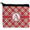 Red & Tan Plaid Neoprene Coin Purse - Front
