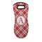 Red & Tan Plaid Neoprene Oven Mitt - Single w/ Initial