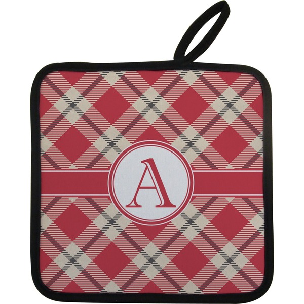 Red & Tan Plaid Neoprene Pot Holder