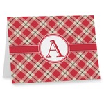 Red & Tan Plaid Note cards (Personalized)