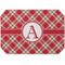 Red & Tan Plaid Octagon Placemat - Single front