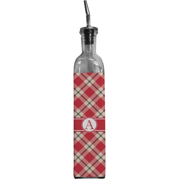 Custom Red & Tan Plaid Oil Dispenser Bottle (Personalized)