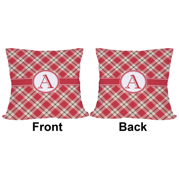 Red & Tan Plaid Outdoor Pillow - 16x16